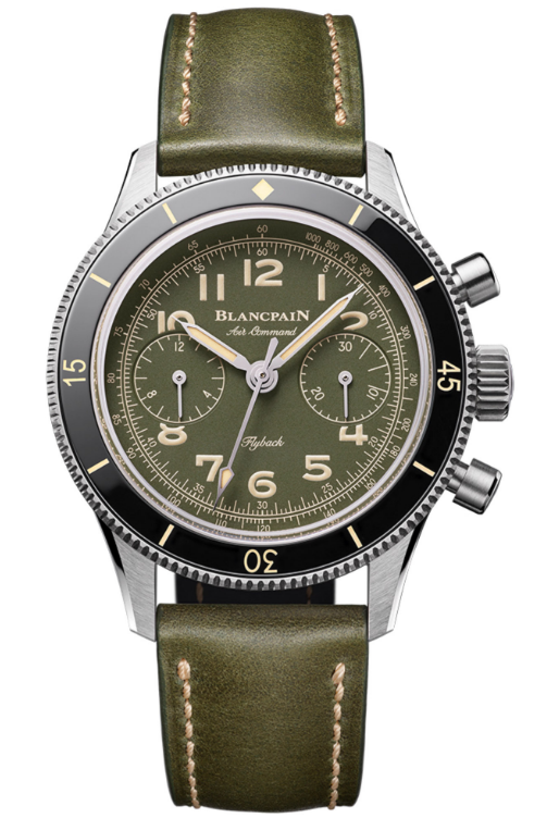 Blancpain Air Command Flyback Chronograph Camouflage Green Replica Watch AC03-12B53-63B - Click Image to Close